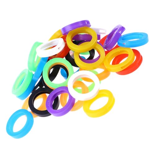 Cabilock 50 Stück Teiliges Bunte Silikon Schlüsselhüllen Dehnbare Schlüsselabdeckungen zur Einfachen Schlüsselidentifikation Schutz und Dekoration Passend für Runde Eckige und Sechseckige von Cabilock