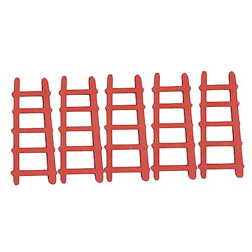 Cabilock 5 Stück Mini-trittleiter Aus Holz Puppenhauszubehör Realistische Minileitern Zur Dekoration von Cabilock