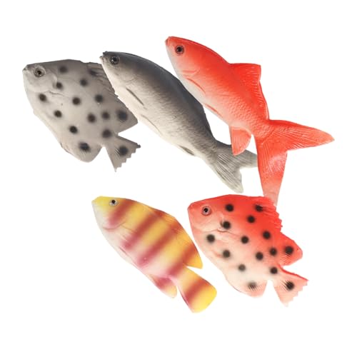 Cabilock 5Stücke Realistische Fischmodelle Lebensechte Tierfiguren für Interaktives Lernen und Dekoration Pädagogisches zur Erkennung von Meerestieren von Cabilock