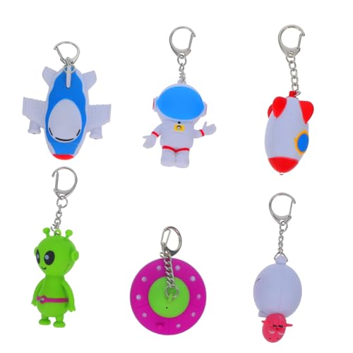 Cabilock 6 Stück LED Schlüsselanhänger mit Tiermotiv Teiliges Kleine Taschenlampen mit Sound Kinderfreundlich Robust für Pädiatrische Pflege für Mädchen und Jungen von Cabilock