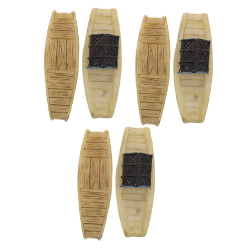 Cabilock 6 Stück Teiliges Resin Miniatur Fischboote Handgefertigt Fein Detailliert für Puppenhaus Mikro-Landschaft Deko Rustikaler Charme Wohn Bürodekoration von Cabilock