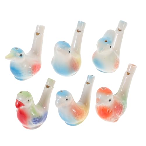 Cabilock 6 Stück Teiliges Set Wasservogel Pfeifen für Lustige Keramiktrompeten mit Vogelgeräuschen für Lernspiele und Partyunterhaltung von Cabilock