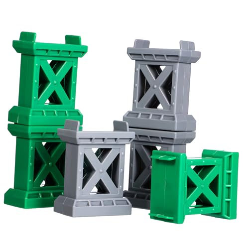 Cabilock 6 Stück Teiliges Zugbrücken aus Robustem Stapelbare Brückenstützen für Holzschienen Sichere Gleisunterstützung für Eisenbahnbauprojekte und Spielspaß von Cabilock
