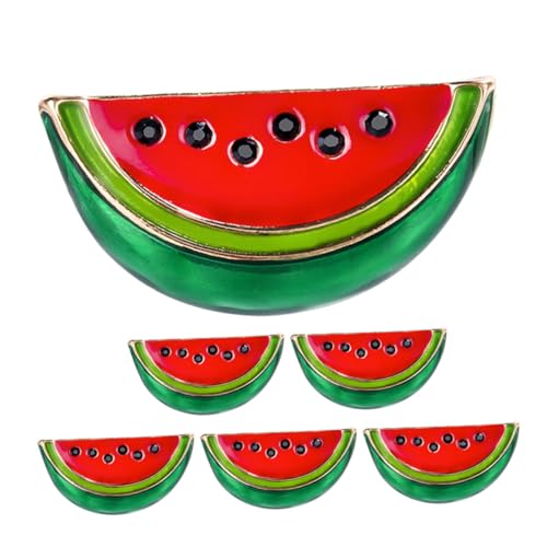 Cabilock Anstecker 6st Brosche Pin-tasche Wassermelonen-abzeichen Riesige Reißzwecken Obst Kragennadel Wassermelonen-anstecknadel Schalclips Für Damen Wassermelonen-pullover-clips Zinklegierung Rot von Cabilock