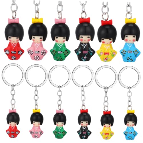Cabilock 6Stücke Japanische Kimono Puppe Schlüsselanhänger Exquisite Geschenkidee für Freunde Einzigartige für Schlüssel Hergestellt aus Farben Zufällig Cabilock 6Stücke Japanische Kimono Puppe Schlüsselanhänger Exquisite Geschenkidee für Freunde Einzigartige für Schlüssel Hergestellt aus Farben Zufällig von Cabilock