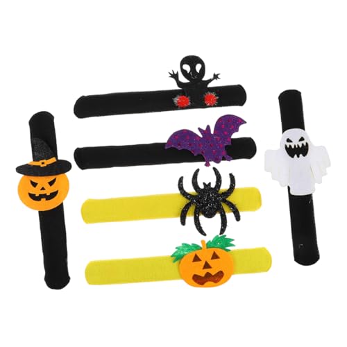 Cabilock 6Stücke Teiliges Halloween Slap Armband Mit Verschiedenen Motiven Kindergeburtstagsfeiern Und Halloween Feiern Langlebig Und Wiederverwendbar Leuchtende Designs von Cabilock
