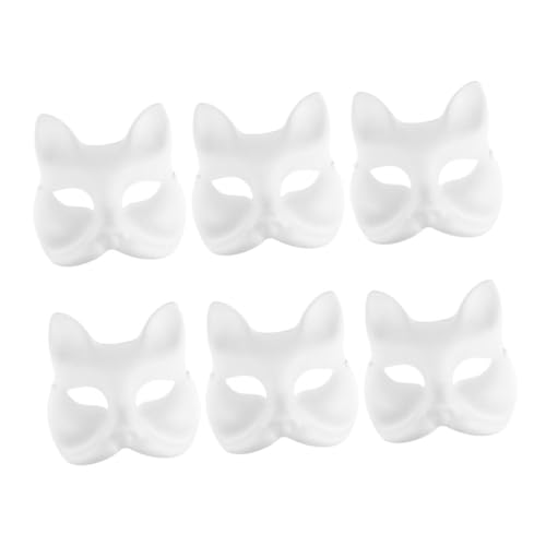 Cabilock 6St handbemalte Maske Tierische Verkleidungsmasken Therian-Wolf-Maske Halloween-Maske leere Maske für Cosplay-Party unbemalte Maske für Party Abschlussball Zubehör von Cabilock