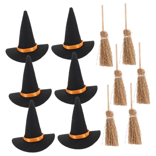 Cabilock 7 Satz Mini-hexenhut Besenkappen Halloween-hexenhandwerk Flaschendeckel Mit Hexenhut Halloween-kostüme Für Mädchen Kinderbesen Kleiner Hexenhut Klein Halloween- Kessel Hölzern Cabilock 7 Satz Mini-hexenhut Besenkappen Halloween-hexenhandwerk Flaschendeckel Mit Hexenhut Halloween-kostüme Für Mädchen Kinderbesen Kleiner Hexenhut Klein Halloween- Kessel Hölzern von Cabilock