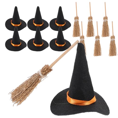 Cabilock 7Satz Mini Hexenhüte Und Besen Zum Basteln Weiche Hexen Dekoration Für Halloween Teiliges Set Mit Mini Und Besen Für Party Dekorationen Und Cosplay Cabilock 7Satz Mini Hexenhüte Und Besen Zum Basteln Weiche Hexen Dekoration Für Halloween Teiliges Set Mit Mini Und Besen Für Party Dekorationen Und Cosplay von Cabilock