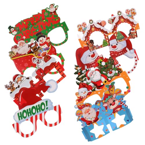 Cabilock 8 Stück Teiliges Weihnachtsfotobrillen aus Papier mit Klassischen Xmas Motiven Wiederverwendbar Leicht und als Party Deko und Foto Requisite für Weihnachtsfeiern Cabilock 8 Stück Teiliges Weihnachtsfotobrillen aus Papier mit Klassischen Xmas Motiven Wiederverwendbar Leicht und als Party Deko und Foto Requisite für Weihnachtsfeiern von Cabilock