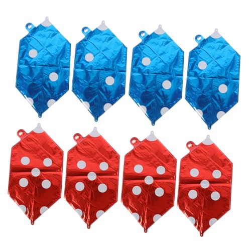 Cabilock 8 Stück Teiliges Würfel Folienballon in Rot und Blau Stabile Poker Party Dekoration für Themenpartys Vielseitig als Wanddeko oder Girlande Langlebige Aluminiumfolie für von Cabilock