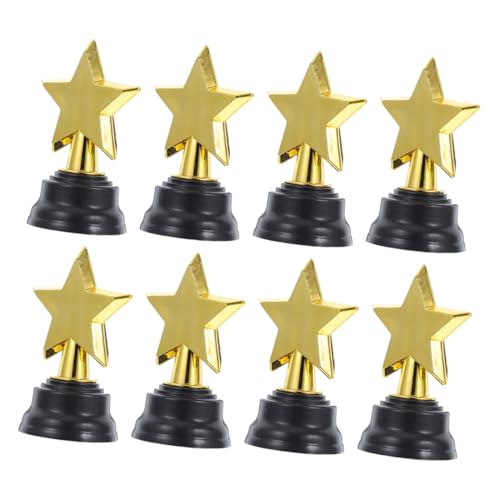 Cabilock 8 Stück Trophäe Mit Fünfzackigem Stern Trophäenpreis Jubeltrophäe Mini -trophäe Dekorationen Für Talentshows Kleine Trophäe Fußball Trophäe Für Trophäendekor Plastik Golden von Cabilock