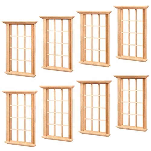 Cabilock 8-Teiliges Puppenhaus-Fensterrahmen-Miniaturmöbel: Mini-Holzfensterscheiben Feentür DIY-Szene Heimmöbel Bastelzubehör 8 4 X 11 4 cm Cabilock 8-Teiliges Puppenhaus-Fensterrahmen-Miniaturmöbel: Mini-Holzfensterscheiben Feentür DIY-Szene Heimmöbel Bastelzubehör 8 4 X 11 4 cm von Cabilock