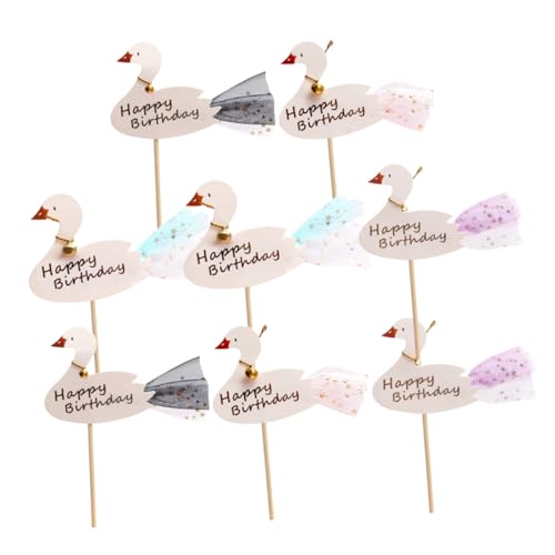 Cabilock Kuchenspieße Flamingo-geburtstagskuchenaufsätze 8 Stück/set Party-kuchendekorationen Für Kinder Jungen Und Mädchen Entzückende Picks von Cabilock