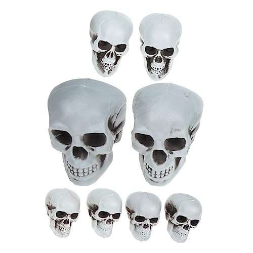 Cabilock Realistisches Plastikschädel-Set 8-teilig Halloween-Skelett -Modell Für Heimdekoration Partyzubehör von Cabilock