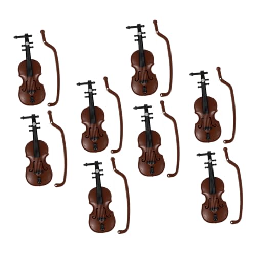 Cabilock 8St Puppenhaus- Musical Musikinstrumentenmodell plastiktisch Spielzeug Mini-Instrumente Geigenmodell dekoratives Geigenmodell Tasche Violine Lieferungen von Cabilock