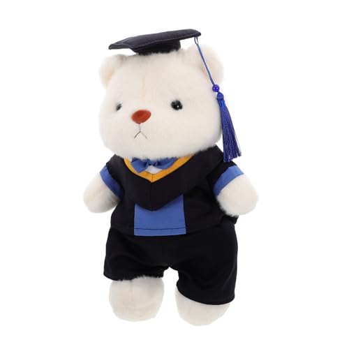 Cabilock Abschlusssaison Bärenpuppe Mini Plüsch -Abschluss -Tier Abschluss Tierspielzeug Abschluss Stofftiere Abschlusssaison Dekoration Abschluss-Tierspielzeug Diplom-Bär PP Baumwolle Blau von Cabilock