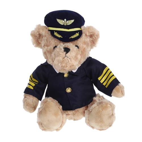 Cabilock Bär Kuscheltier Süße Bären Plüschpuppe Mit Piloten Uniform Schlaf Und Spielspielzeug Für Für Die Babyparty Geburtstagsfeier Cabilock Bär Kuscheltier Süße Bären Plüschpuppe Mit Piloten Uniform Schlaf Und Spielspielzeug Für Für Die Babyparty Geburtstagsfeier von Cabilock