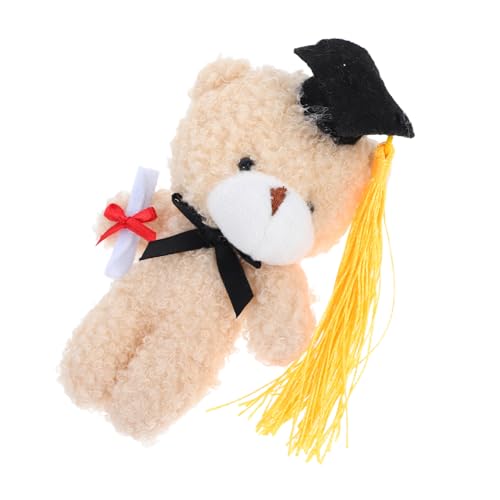Cabilock Bär Zur Abschlusszeit Stofftier Bär Abschlusshut Tierspielzeug Glückwunsch Abschluss Tierspielzeug Abschlussbär Plüsch Abschlussbär Dekoration Hellbraun Pp Baumwolle von Cabilock