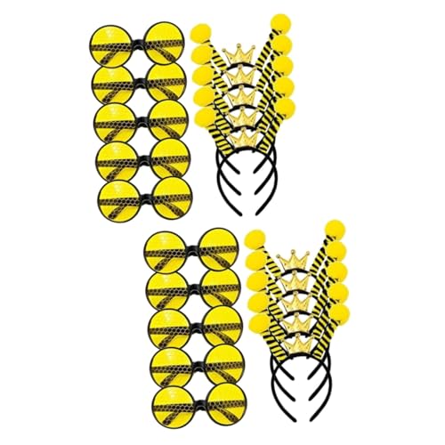 Cabilock Bienen Brille Kinder 20 Stirnband Brille Festival Biene Zubehör Kostüm Hut Erwachsene Biene Biene Haarschmuck Dekorationen Halloween Party Kopfbedeckungen von Cabilock