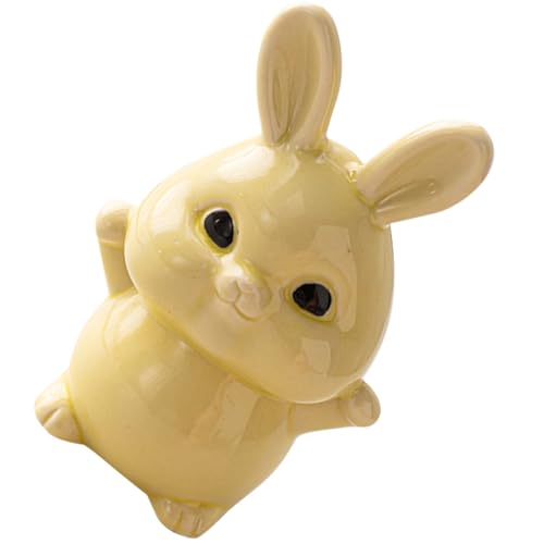 Cabilock Keramik Statue Hase Skulptur Dekorative Hase Spielzeug Für Desktop Bunny Kunst Ostern Dekoration von Cabilock