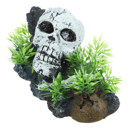 Cabilock Dekorative Skull Head Statue für Aquarien Halloween Inspiration Sicheres Resin Material Bietet Verstecke für Fische für Kleine und Große Fischbecken Cabilock Dekorative Skull Head Statue für Aquarien Halloween Inspiration Sicheres Resin Material Bietet Verstecke für Fische für Kleine und Große Fischbecken von Cabilock