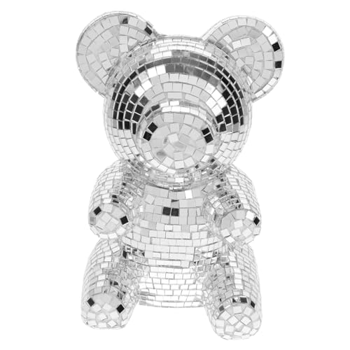 Cabilock Disco-bären-skulptur Aus Glas Reflektierende Dekoration Für Partys Und Events Jahre Stil Langlebig Und Bruchsicher Für Hochzeiten Geburtstagsfeiern Und Weihnachtsdekorationen von Cabilock