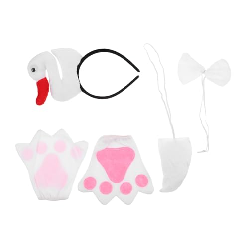 Cabilock Gänse Kostüm mit Weichem Tier Headband Plüsch Schleife und Handschuhen für Karneval Fasching Halloween Kinderaufführungen Cabilock Gänse Kostüm mit Weichem Tier Headband Plüsch Schleife und Handschuhen für Karneval Fasching Halloween Kinderaufführungen von Cabilock