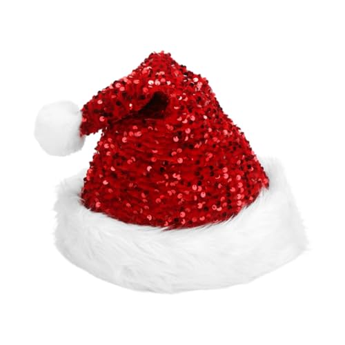 Cabilock Glitzernde Weihnachtsmütze mit Doppellagigem Warmem Plüsch und Elegantem Fellrand Rote Xmas Santa Hut für Erwachsene und Festliche Weihnachtsfeier und Neujahrsfeiern Cabilock Glitzernde Weihnachtsmütze mit Doppellagigem Warmem Plüsch und Elegantem Fellrand Rote Xmas Santa Hut für Erwachsene und Festliche Weihnachtsfeier und Neujahrsfeiern von Cabilock