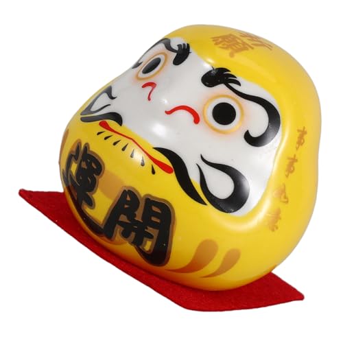 Cabilock Glückliche Katze Bürodekor Mini- -Figur Armaturenbrett Dekorationen -Statue Japanische -Puppe Klein Miniatur Japanische -Puppe Wohnkultur Keramik Yellow von Cabilock