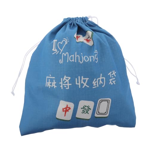 Cabilock Große Mahjong Aufbewahrungstasche mit Kordelzug Wasserabweisender Stoffbeutel Tragbarer Organizer für Spielsteine Staub Feuchtigkeitsgeschützt für Reisen und Zuhause von Cabilock