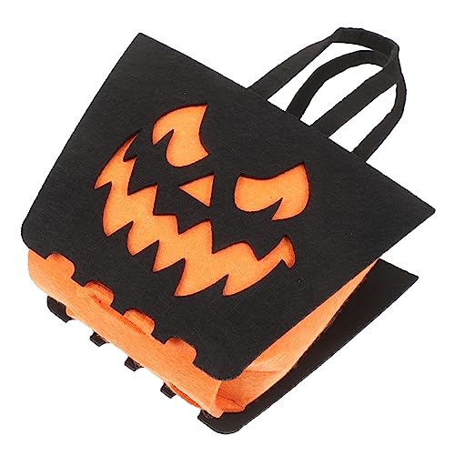 Cabilock Halloween Süßigkeitentasche Orangefarbener Teufelsgesicht Beutel Wiederverwendbare Geschenktüte aus Vliesstoff für Halloween Feiern Süßigkeiten und Kleine Cabilock Halloween Süßigkeitentasche Orangefarbener Teufelsgesicht Beutel Wiederverwendbare Geschenktüte aus Vliesstoff für Halloween Feiern Süßigkeiten und Kleine von Cabilock