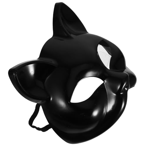 Cabilock Halloween-maske Weiße Maske Leere Halbmaske Halbe Katzenmaske Bemalbare Tiermaske Bemalbare Maske Leere Masken Selber Machen Diy-masken Cosplay-maske Katzenmasken Black Plastik von Cabilock