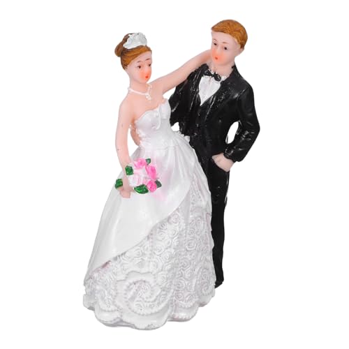 Cabilock Hochwertige Hochzeitspaar-figur Resin Hochzeitstorten-deko Kreative Braut Bräutigam Statue Tischornament für Jubiläum Brautparty von Cabilock
