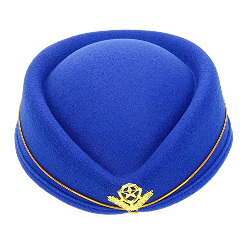 Cabilock Hut- stewardess hut Flugbegleiterhut Fliegeruniformmütze Modehut Kostümhut mit Luftfahrtmotiv Kappe Mütze für Frauen Flugzeug-Hostessenhut Müllsack Hosenballett Wolle Blue Cabilock Hut- stewardess hut Flugbegleiterhut Fliegeruniformmütze Modehut Kostümhut mit Luftfahrtmotiv Kappe Mütze für Frauen Flugzeug-Hostessenhut Müllsack Hosenballett Wolle Blue von Cabilock