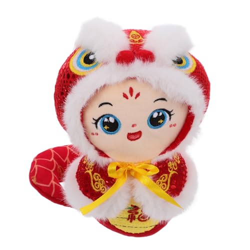 Cabilock Jahr der Schlange Plüschpuppe Rotes Chinesisches Neujahrs Maskottchen Weiches Kuscheltier Detailreiche Handarbeit Festliche Wohnraumdekoration Glücksbringer von Cabilock