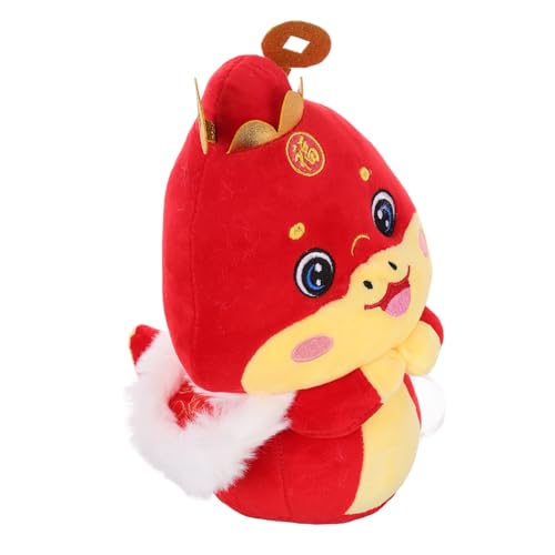 Cabilock Jahr der Schlangenpuppe Schlange plüsch Schlange Jahr der Schlange-Maskottchen-Ornamente Chinesisches Neujahrsspielzeug Drgon PP Baumwolle rot von Cabilock