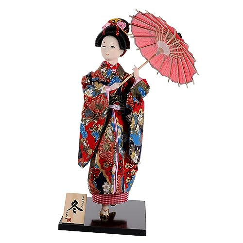 Cabilock Japanische Kimono Puppe Traditionell Langlebig aus Sicherem Material Detailreich Gestaltet als Tisch und Wohnraumdeko Geeignet für Restaurant und Zuhause Farbecht und von Cabilock
