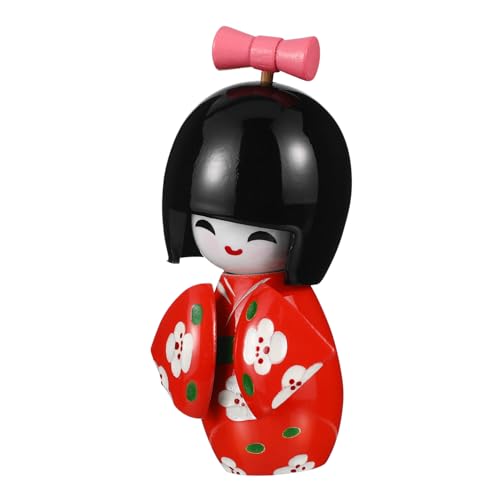 Cabilock Japanische Kimono Puppe aus Holz Traditionelle Dekoration Süße Japanische Volkskostümfigur für Zuhause Robustes Material Perfektes für Fans der Japanischen Kultur von Cabilock