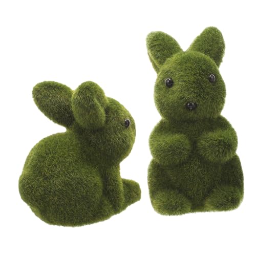 Cabilock Kaninchen 2 Simulationskaninchen Hasenfiguren Ornament Kleines Kaninchenornament Osterverzierung Hasenhandwerksornament Kaninchendekoration Terrassenornament von Cabilock