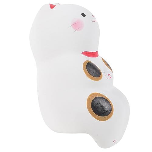 Cabilock Katze Ornament Glückstierschmuck Smoking Katze Figur Katzenzubehör Katzenminze Interaktives Katzenspielzeug Glucksbringer Decoration Kleine Desktop-Dekoration Glückskatze Aus Keramik von Cabilock