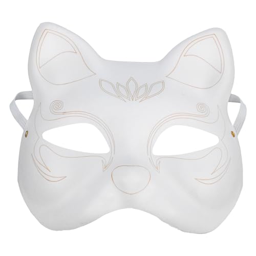 Cabilock Katzenmasken Therian-Masken Weiße Katzenmasken Leere Diy-Halloween-Maske Tierhalbgesichtsmasken Anziehmasken Für Maskerade Halloween-Cosplay-Masken Kostüm-Partygeschenke 1 von Cabilock