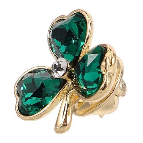 Cabilock Kleeblatt-Brosche Damenbrosche Lorienblatt-Brosche Brosche Clips Blatt Brosche Vintage-Brosche St. Patricks Day-Schaltflächen Brosche für Schals Strassbrosche Legierung Dark Green von Cabilock