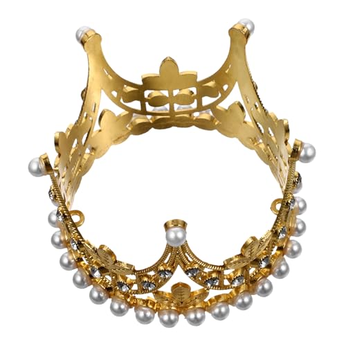 Cabilock Kleine Cake Crown Tortendeko in Gold Edle Krone Kuchenornament für Hochzeit Geburtstagstorte Kuchenverzierung mit Perlen Metallischem Festliche Deko für Feierlichkeiten Cabilock Kleine Cake Crown Tortendeko in Gold Edle Krone Kuchenornament für Hochzeit Geburtstagstorte Kuchenverzierung mit Perlen Metallischem Festliche Deko für Feierlichkeiten von Cabilock