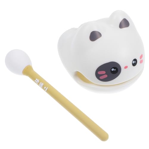 Cabilock Kleines Holzfisch Percussion Katzenmotiv Langlebiges Stressabbau Rhythmusinstrument Dekoratives Büro entspannungszubehör für Schreibtisch und Konzentrationsförderung von Cabilock