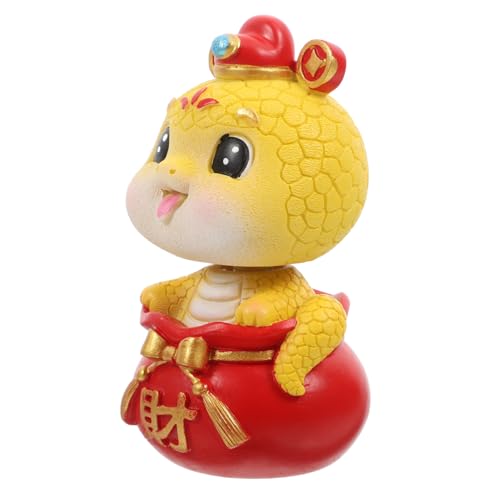 Cabilock Kreative Tierkreiszeichen Puppe Auto Armaturenbrett Dekoration Auto Segen Souvenir Feng Shui Glücksstatue Kopf Schütteln Auto Figur Chinesisches Schlange von Cabilock