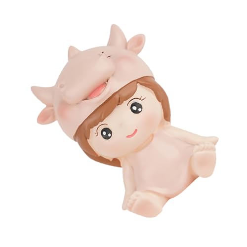 Cabilock Kuchendekoration Rinder Mädchen Resin Figur für Geburtstagsfeiern Süße Tortenaufsätze für Kreative Tisch und Schreibtischdeko Tortendeko für Babyparty und Veranstaltungen von Cabilock