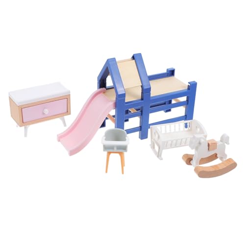 Cabilock Maßstab Babybett Rutsche Schaukelpferd Hocker für Kleine Räume Sicheres Material Kreatives Rollenspiel von Cabilock
