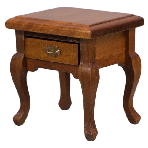 Cabilock Maßstab mit Schublade Realistisches Holz Seitenschrankmodell für Wohnzimmer Schlafzimmer Vielseitiger Kleiner Beistelltisch für Puppenhausmöbel von Cabilock