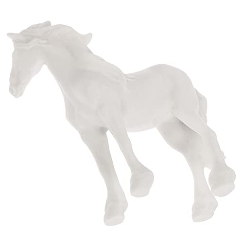 Cabilock Mini Aquarium-Pferdedekorationen Spielzeugpferde Pferde-Actionfigur Pferdekessel Animal Figures White Horse Tierfigur Pferdestatue klein Pferdemodell Harz Weiß von Cabilock